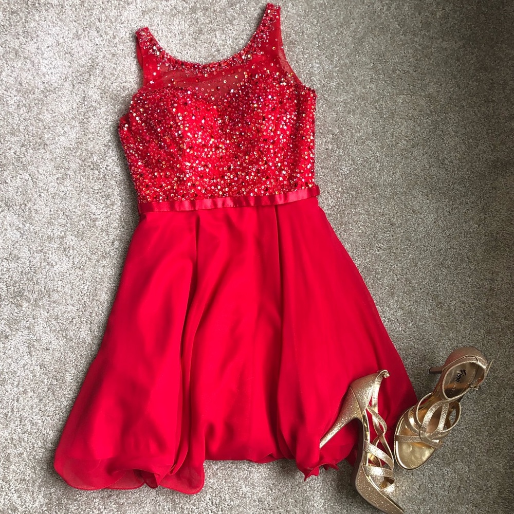 Red Beaded Dress